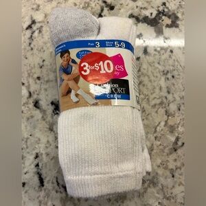 Hanes Casual Crew Socks White and Gray Multi-Pack